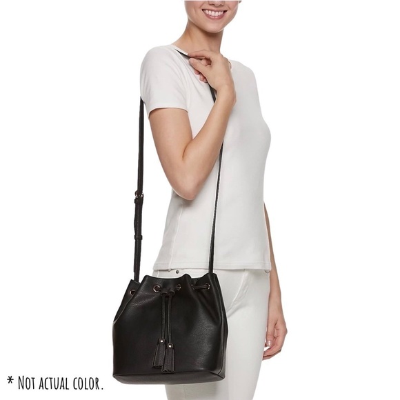 New! Lauren Conrad Faux Leather Hobo Bucket Burnt Orange Rust Crossbody Bag - Picture 10 of 10